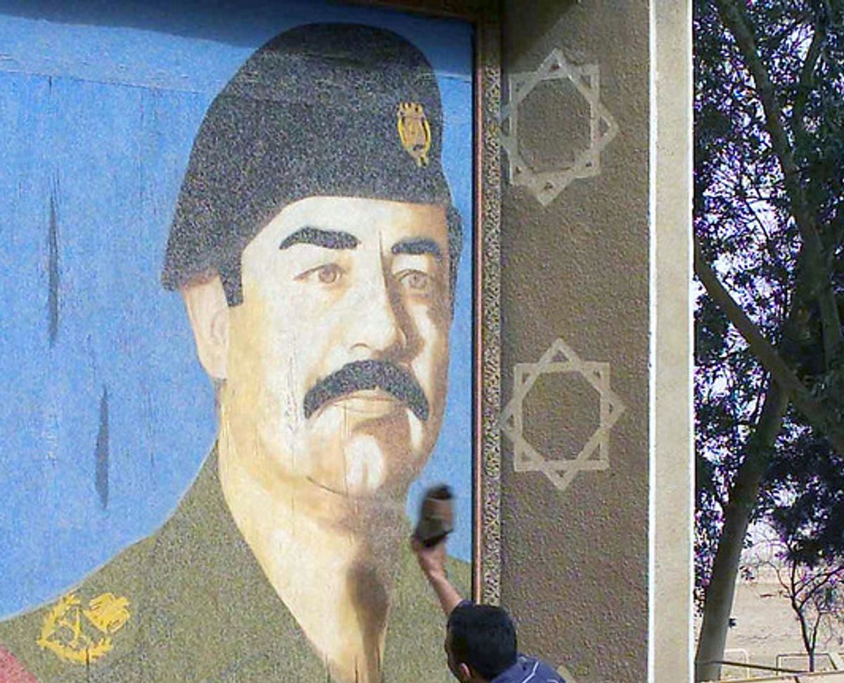 Saddam Hussein mural