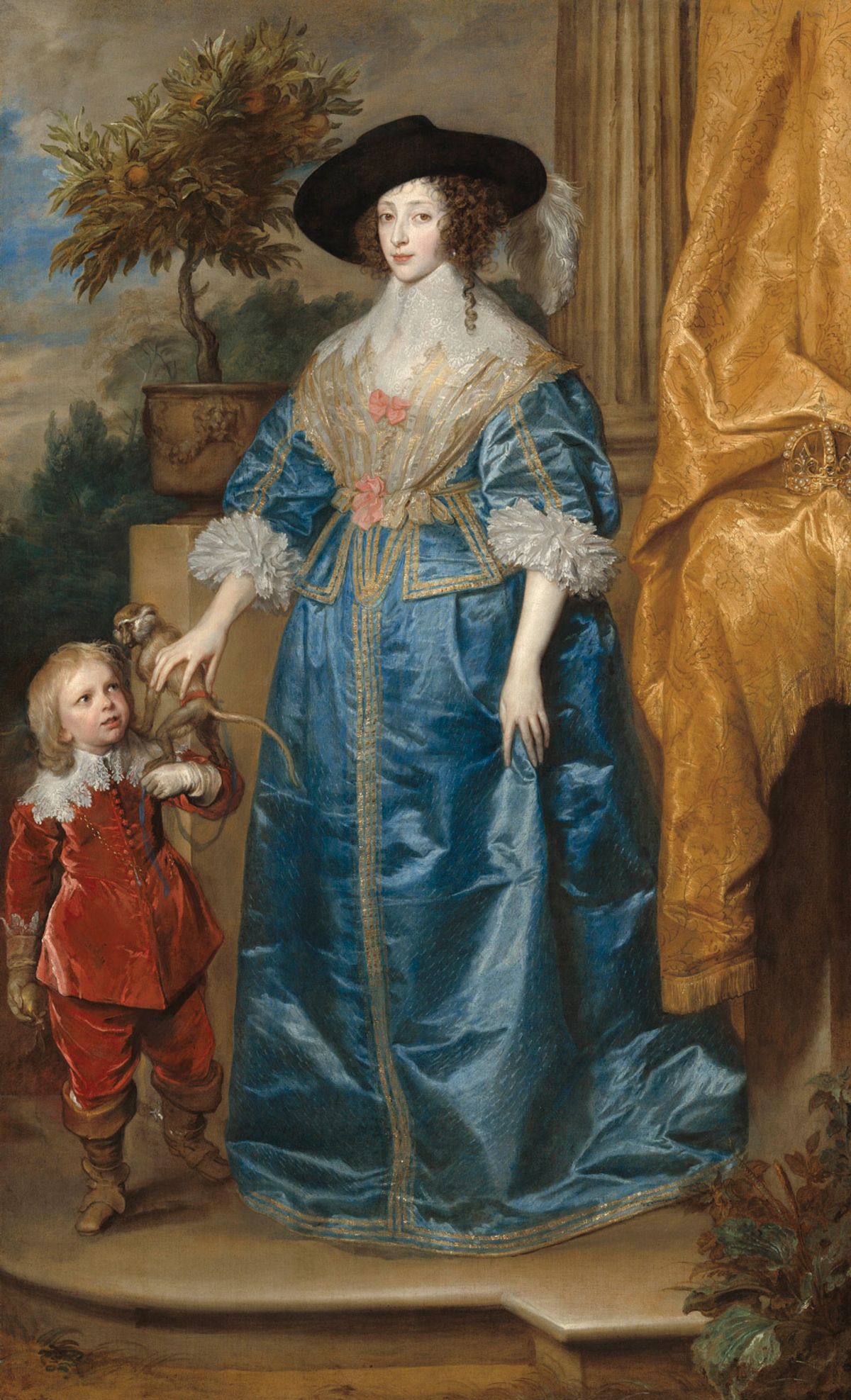 Van Dyck: Queen Henrietta Maria with Sir Jeffrey Hudson, 1633 National Gallery of Art, Washington
