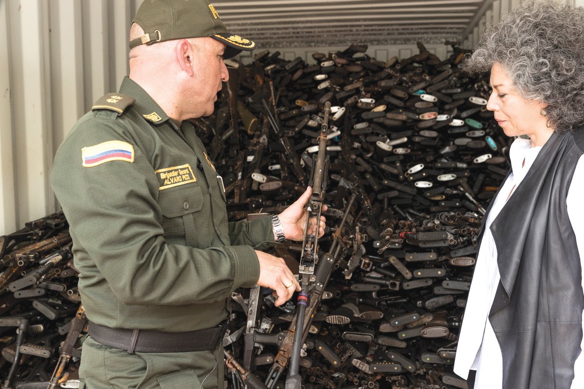 Guns for the artist Doris Salcedo’s work Fragmentos Credit: Juan Fernando Castro/Courtesy of the artist