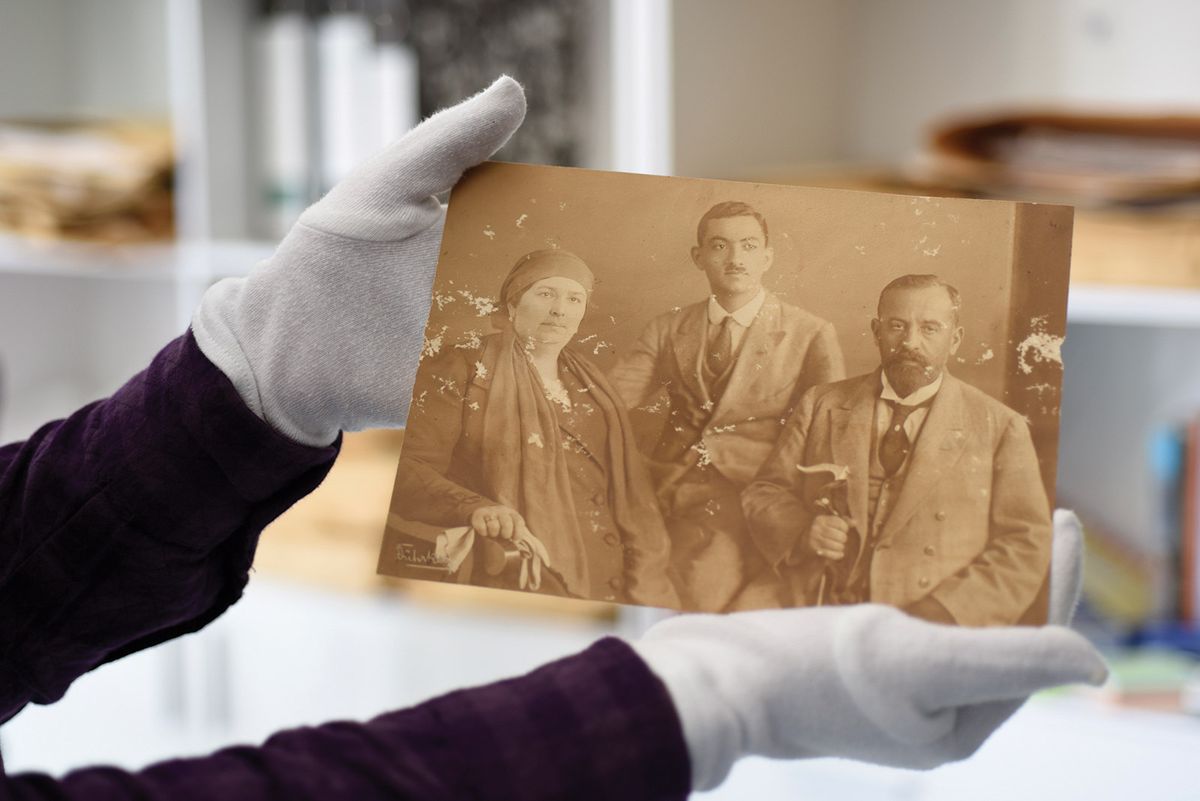 A 1920s family photo of Musa al-Alami, the founder of the Arab Development Society Courtesy of the Palestinian Museum/Arab Development Society