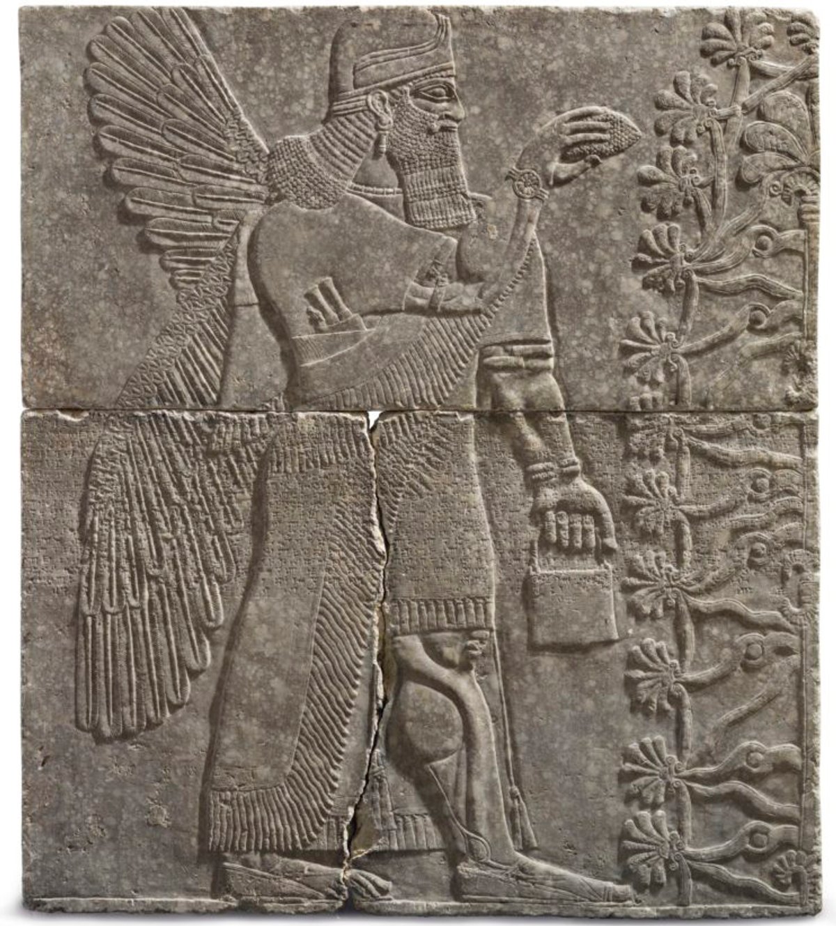 An Assyrian gypsum relief of a Winged Genius sold for $30.1m on 31 October in New York. Courtesy of Christie's Images Ltd 2018.