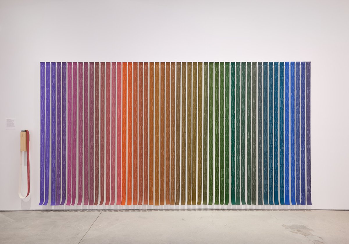 Installation view of the Print Center New York featuring Annesas Appel, Metamorphosis Music Notation (2015). © Annesas Appel. Photo: Argenis Apolinario.