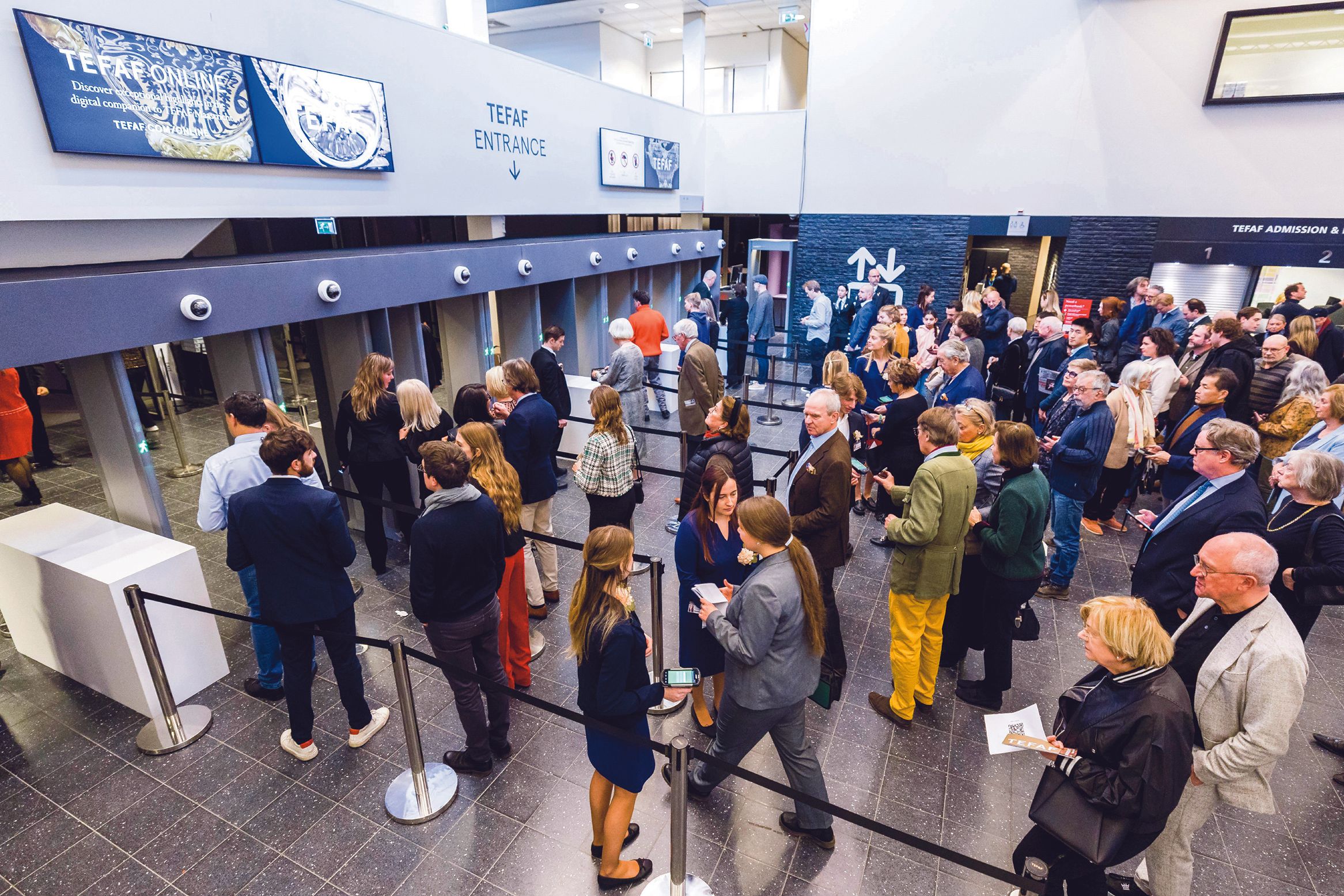 Visitors queue for Tefaf Maastricht last month. The fair was rocked in 2022 by an attempted armed robbery

ANP/Alamy Stock Photo