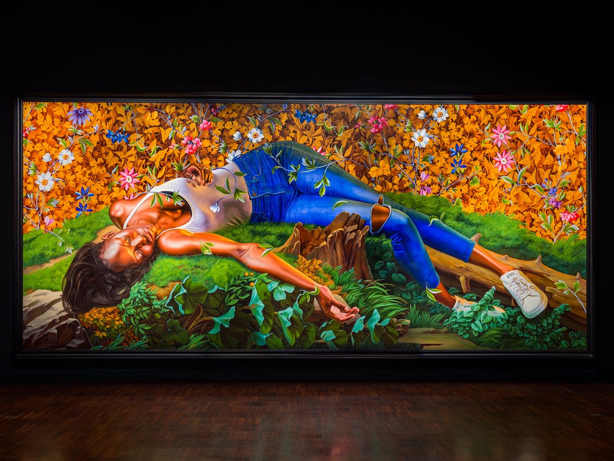 Kehinde Wiley, Young Tarentine II (Ndeye Fatou Mbaye), 2022 ©️ 2022 Kehinde Wiley. Courtesy of the artist and Templon, Paris/Brussels/New York. Photo: Ugo Carmeni