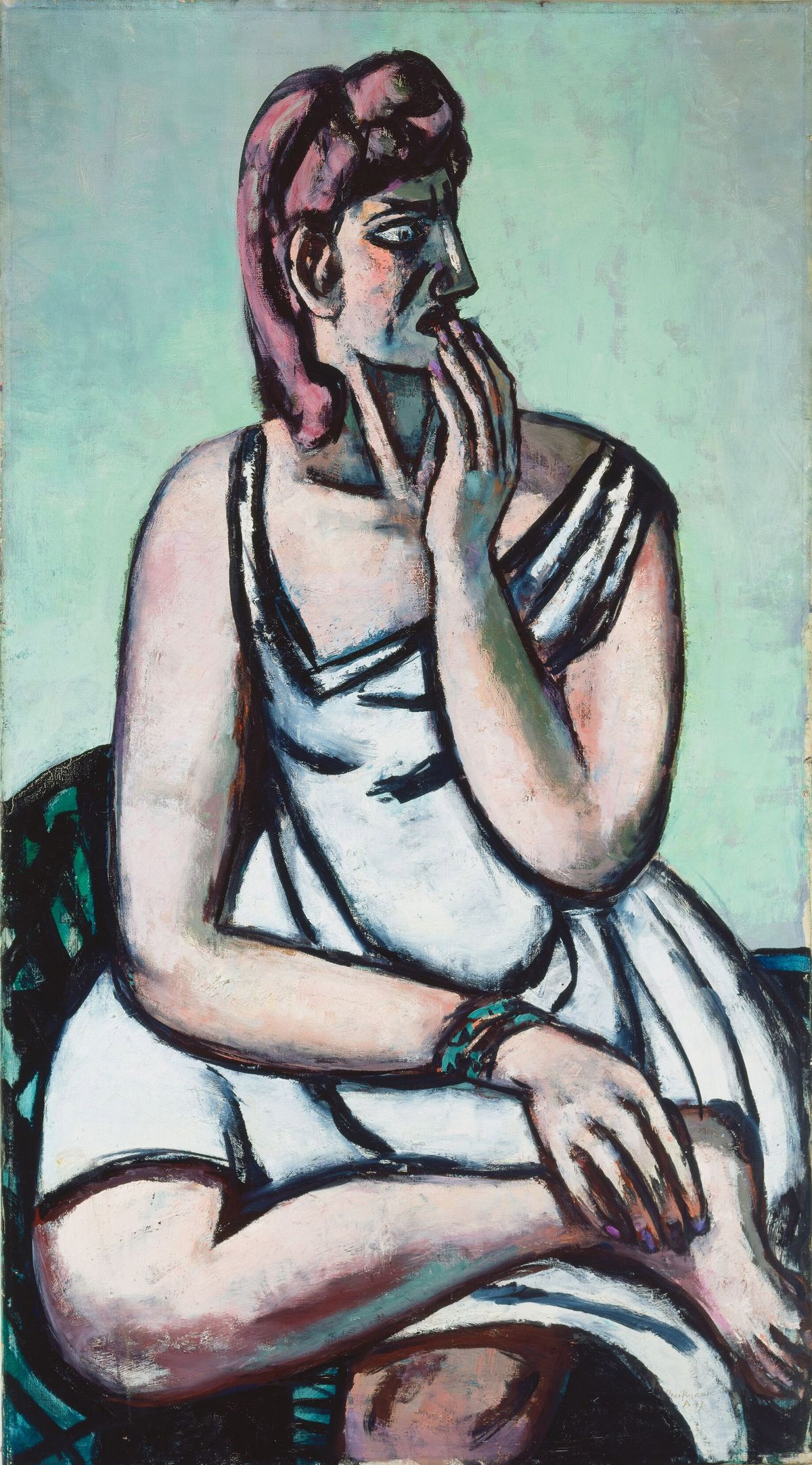 Max Beckmann’s The Frightened Woman (1947) is on loan from the artist’s descendants Photo: ARTOTHEK