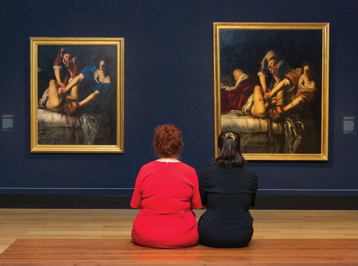 The two images of Judith beheading Holofernes sit side by side in the exhibition The National Gallery, London