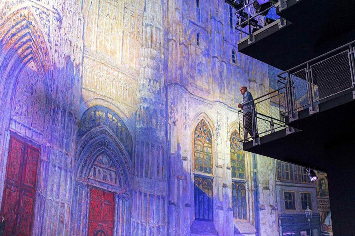 Yadegar Asisi pictured inside the Panorama XXL with his converted painting from Monet on display