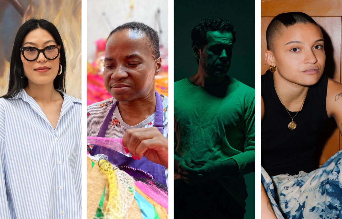 Left to right: Zadie Xa, Nnena Kalu, Mohammed Sami, Rene Matić
Photo by Charles Duprat, courtesy Thaddaeus Ropac gallery; courtesy of the Artist and ActionSpace; photo by Sarel Jansen; photo Diana Pfammatter, courtesy the artist and Arcadia Missa, London