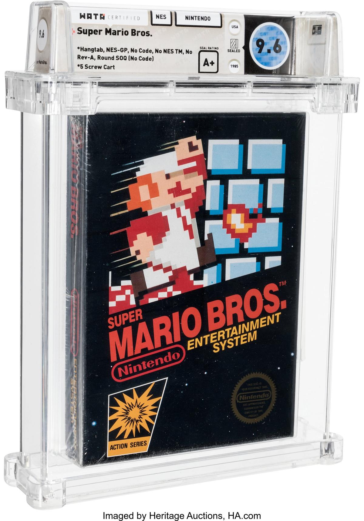 This sealed copy of Super Mario Bros. recently sold for $660,000 at auction. Courtesy of Heritage Auctions