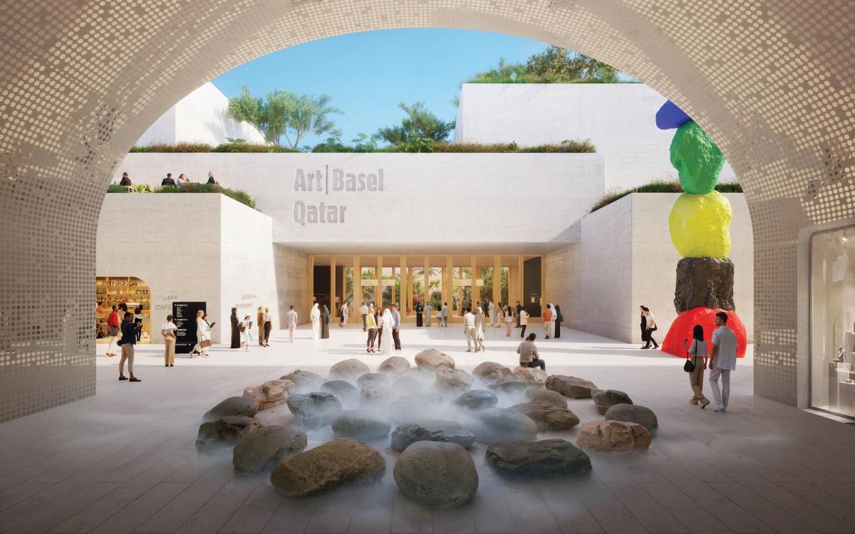 Rendering of the planned venue on Al Maha Island, north of Doha © Herzog & de Meuron