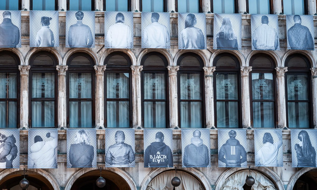 Venice installation celebrates migrants with 100 large-scale portraits