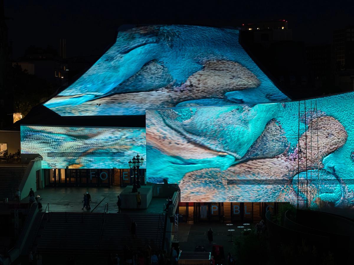 Refik Anadol created Glacier Dreams (2023), a large-scale projection, by processing more than 100 million images © Refik Anadol Studio