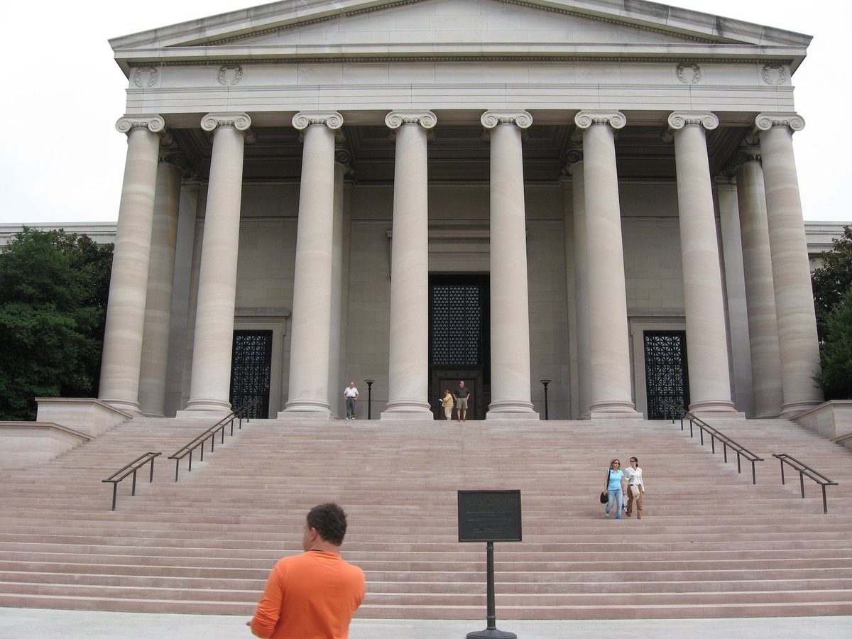 The exterior of the west building of the National Gallery of Art in Washington, DC Photo by Roman Suzuki, via Wikimedia Commons