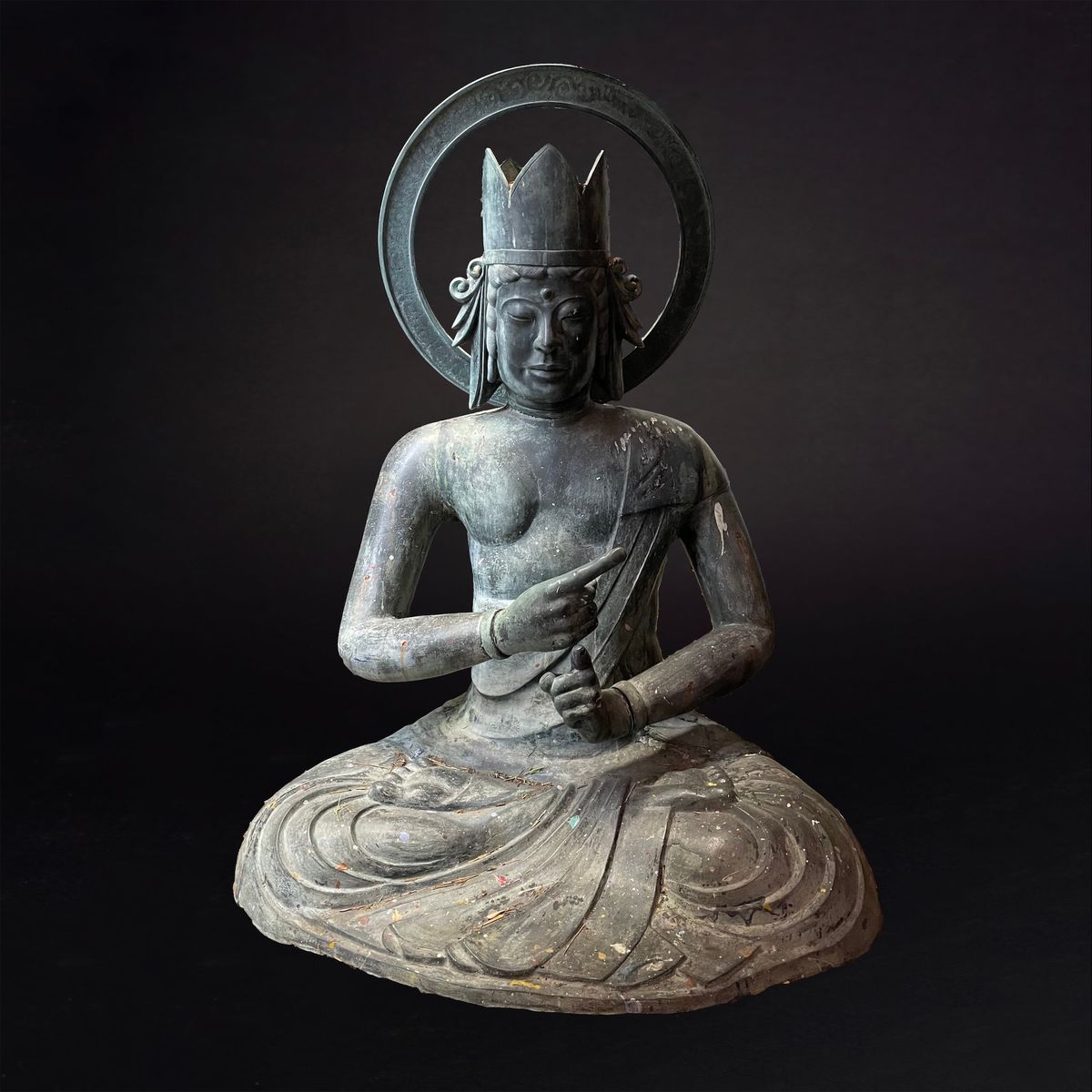 The stolen Edo Period bronze sculpture of the Buddha (1603-1867) Courtesy Baraka Gallery