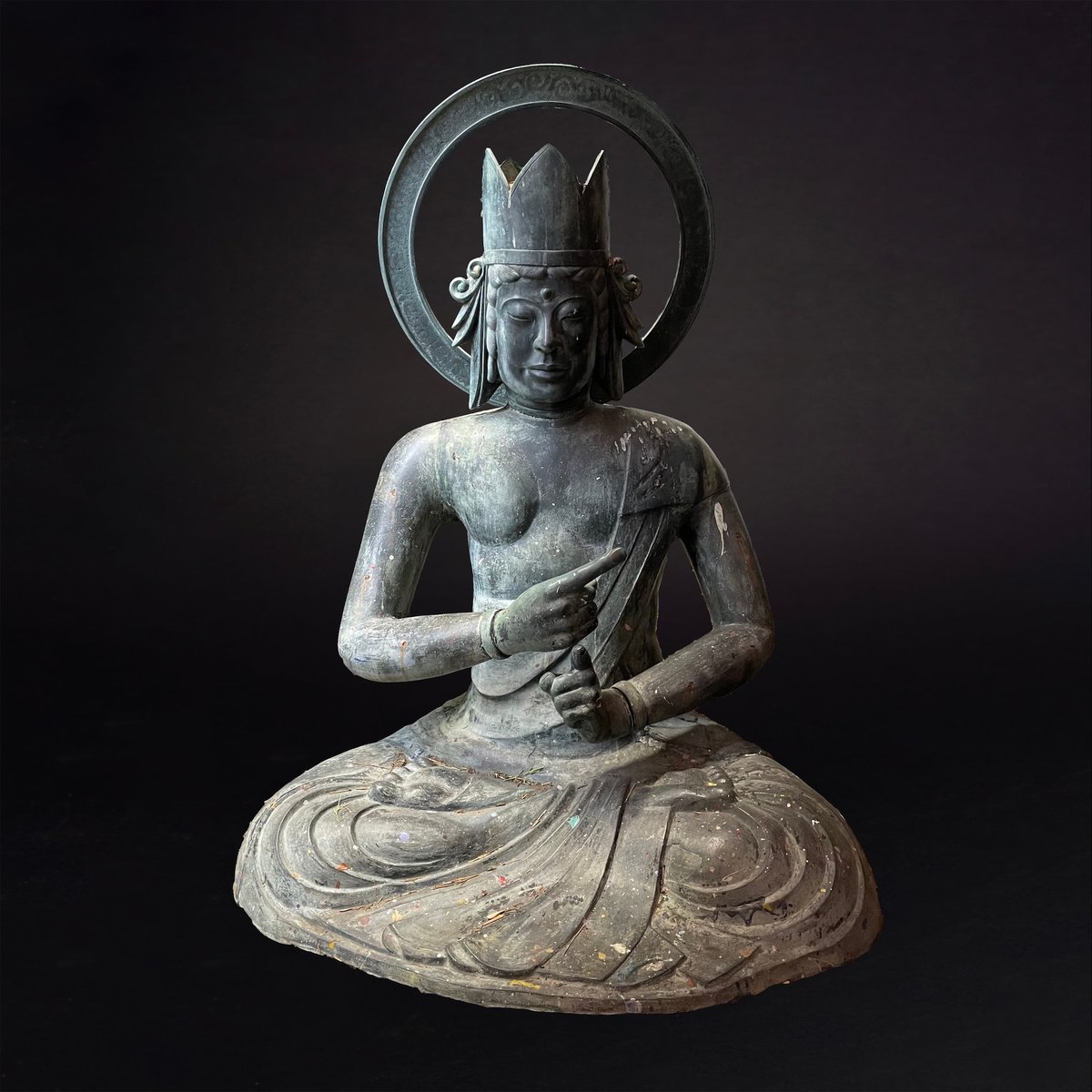 The stolen Edo Period bronze sculpture of the Buddha (1603-1867) Courtesy Baraka Gallery