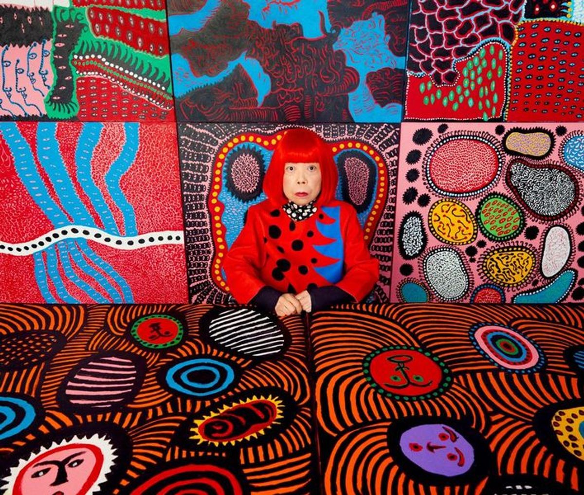 Yayoi Kusama. Photo by Yusuke Miyazaki. 
© YAYOI KUSAMA. Courtesy Ota Fine Arts, Victoria Miro, and David Zwirner