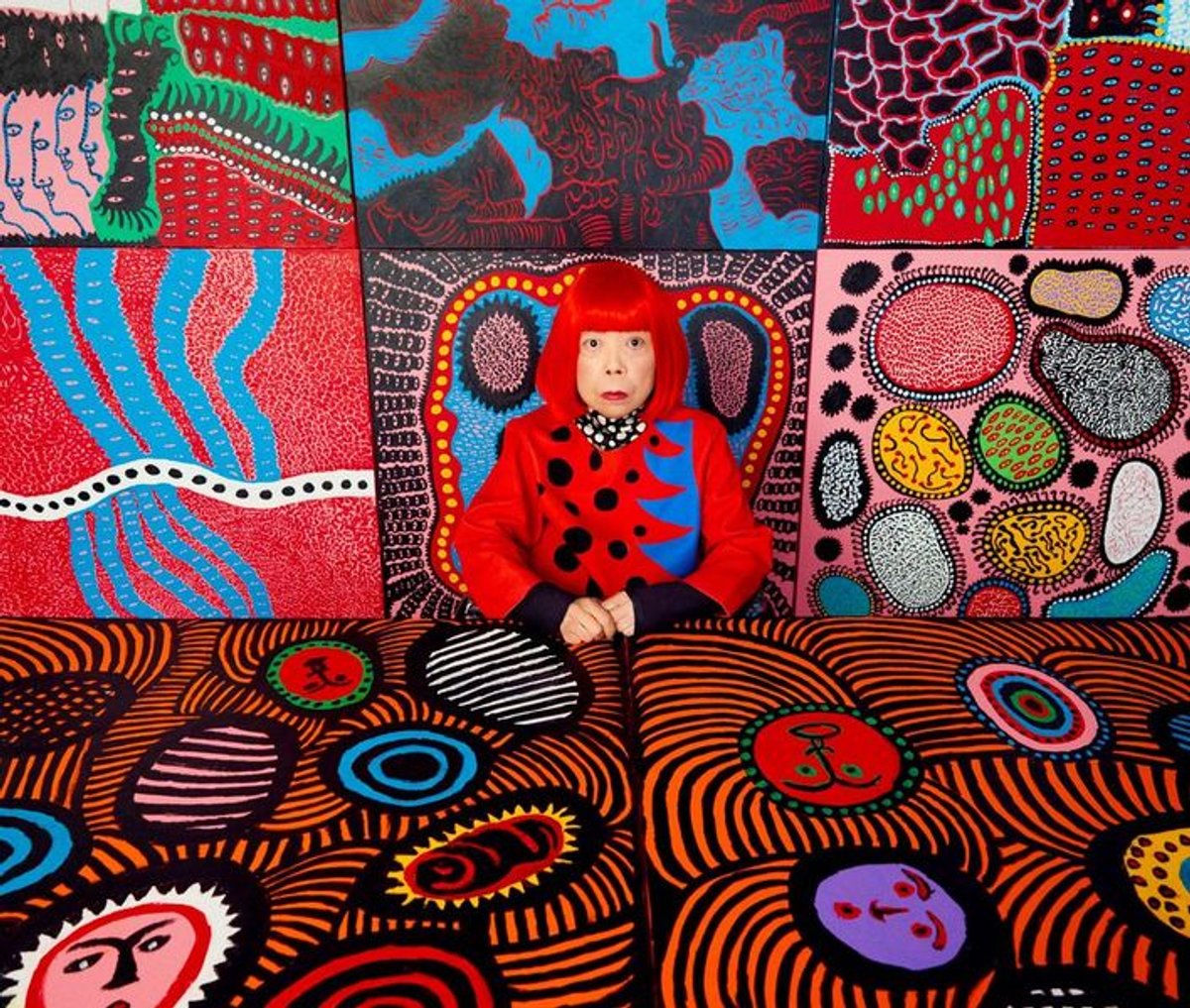 Yayoi Kusama. Photo by Yusuke Miyazaki. 
© YAYOI KUSAMA. Courtesy Ota Fine Arts, Victoria Miro, and David Zwirner
