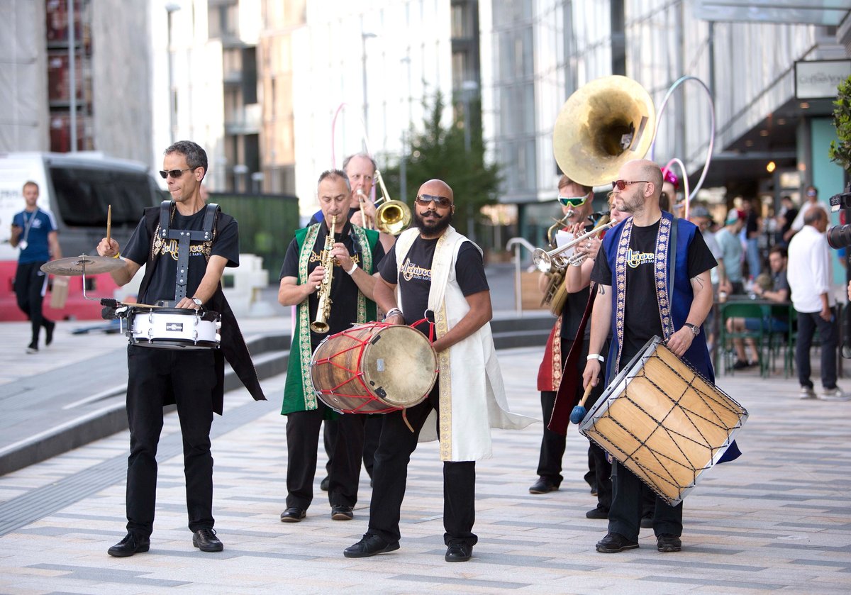 Marinella Senatore's The London Procession (2018), part of the Art Night 2018 trail in London Curated by Hayward Gallery for Art Night 2018. Photo: Rachel Cherry. Courtesy the artist and Art Night