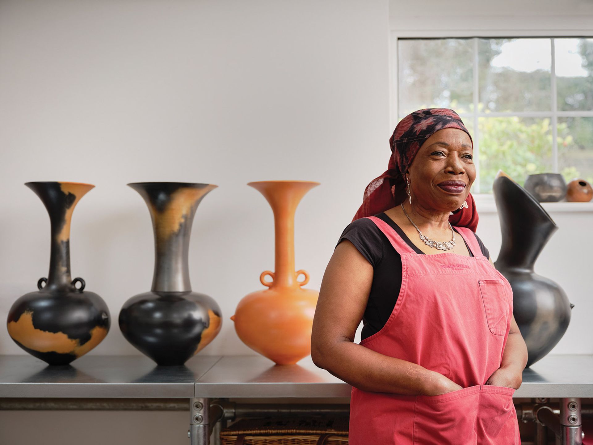 Magdalene Odundo is currently showing her vessels at the Fitzwilliam Museum in Cambridge. She is also included in the upcoming exhibition Body Vessel Clay: Black Women, Ceramics & Contemporary Art at London’s Two Temple Place © Cristian Barnett