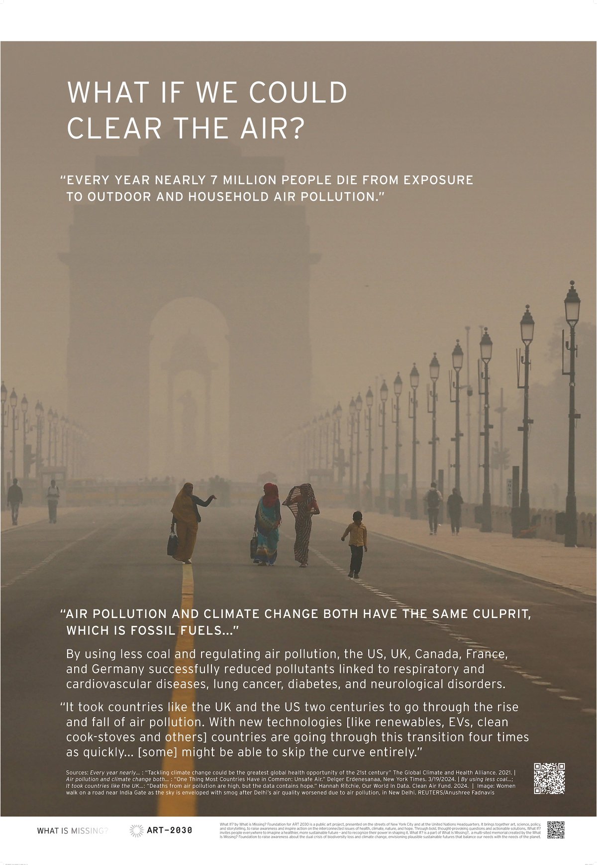 A poster from Maya Lin's What If? campaign with Art 2030 that will appear at the United Nations Headquarters Plaza and on JCDecaux-owned bus shelters throughout the city this month Courtesy Maya Lin and Art 2030