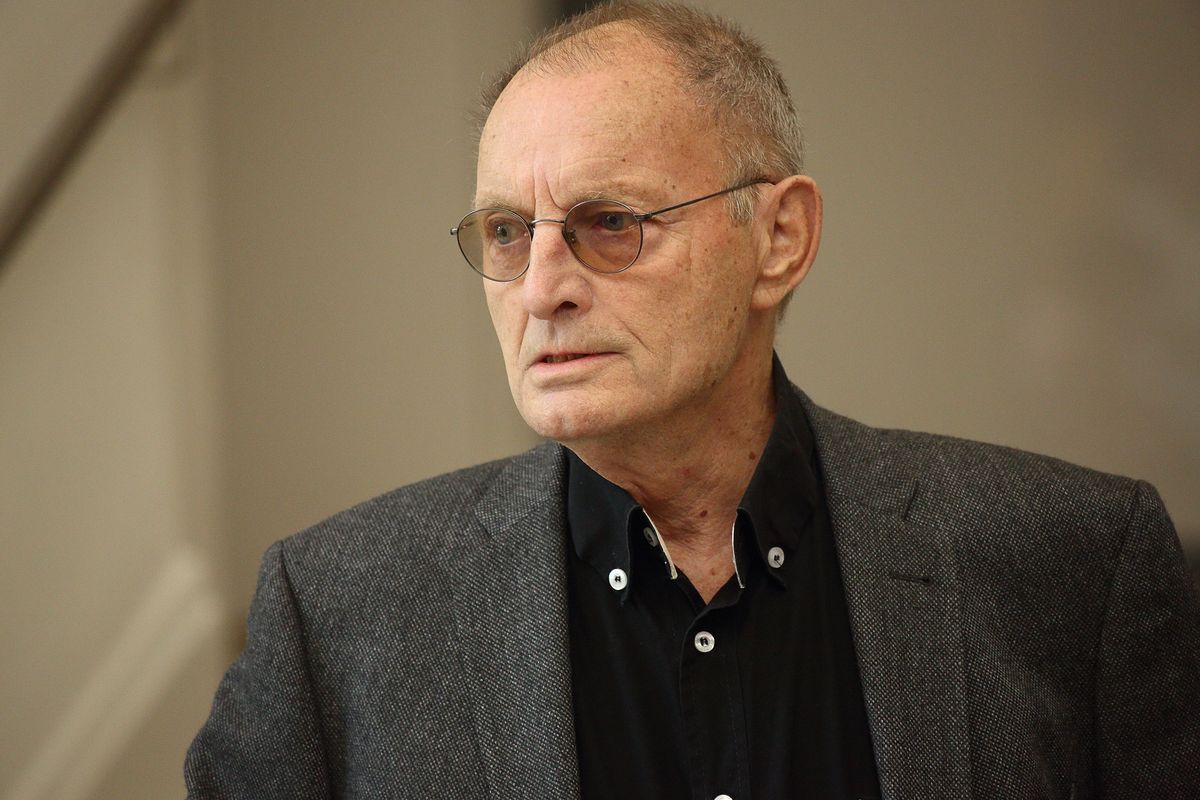 Günter Brus during a 2018 event at the Bruseum at Neue Galerie Graz Photo: Universalmuseum Joanneum/J.J. Kucek, via Flickr