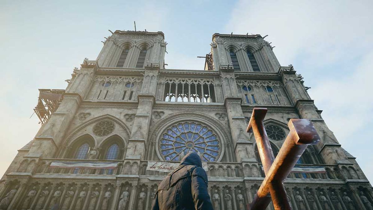 Set in revolutionary Paris, the 2014 video game Assassin’s Creed Unity features a detailed model of the cathedral. After the fire, it was widely held that the game held information crucial to the restoration
© Ubisoft