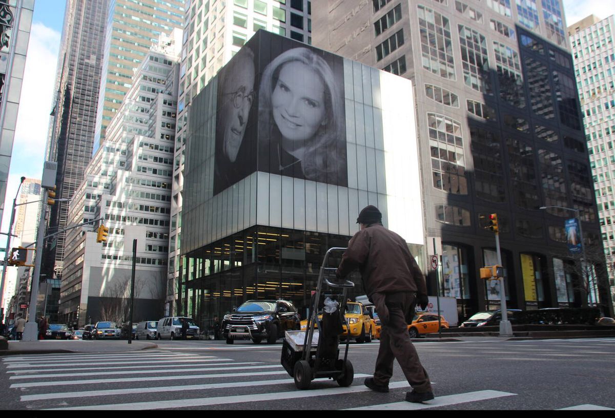 Harry Macklowe and his new wife adorn a building he owns in New York. The collection he amassed with his former wife sold for $676m. Christina Horsten/dpa picture alliance/Alamy Stock Photo