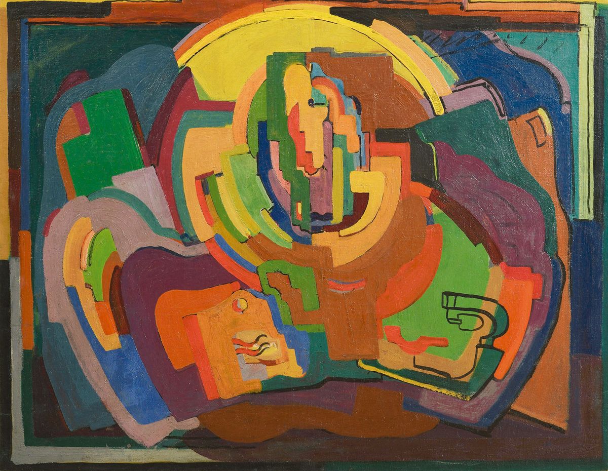 Evie Hone, Composition (undated). Hone worked with the Cubist Albert Gleizes in Paris and the south of France for ten years from 1921  © The Estate of Evie Hone. © The Friends of the National Collections of Ireland © Geraldine Hone. © Kate Hone. Photo: Phil Pound.