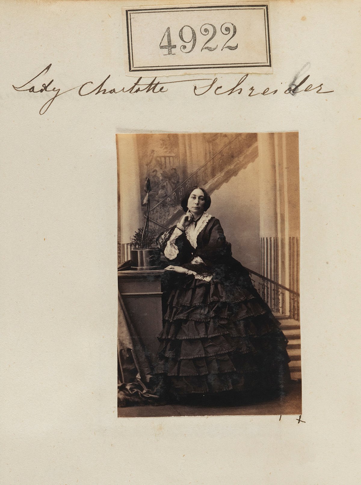 An albumen print of Lady Charlotte Schreiber from 1861 by the early French photographer Camille Silvy
courtesy National Portrait Gallery