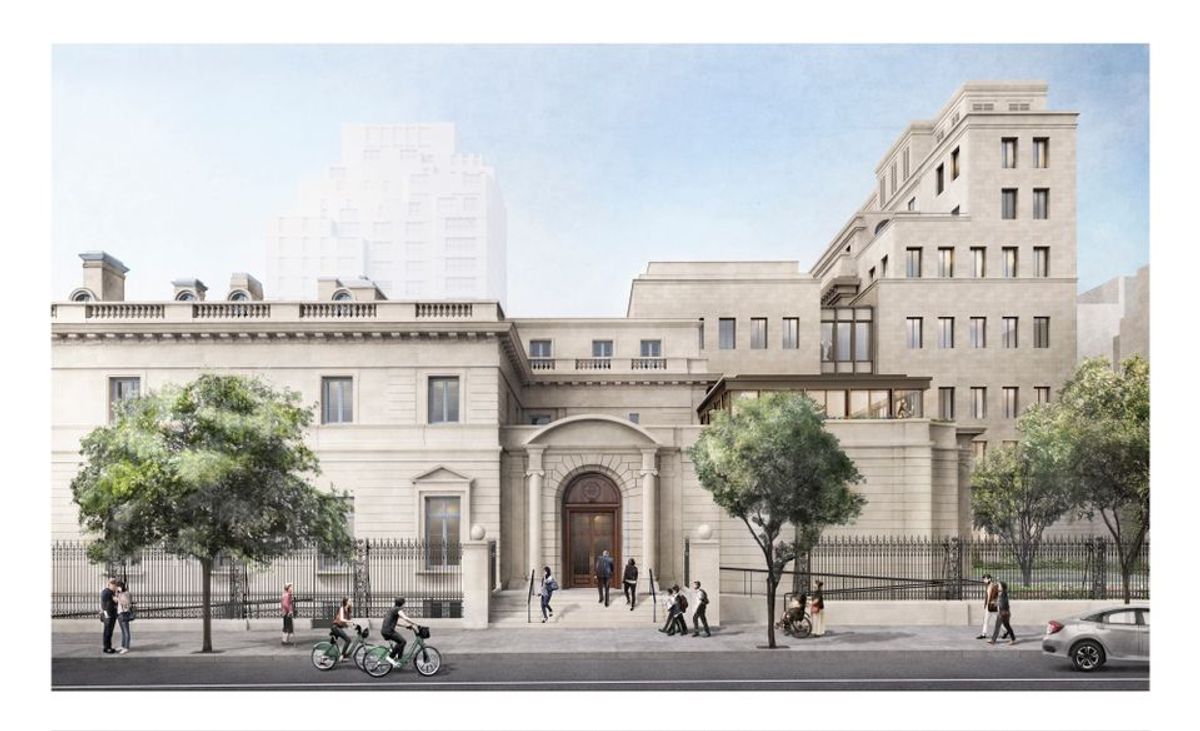 Rendering of the Frick Collection expansion from 70th Street courtesy Selldorf Architects