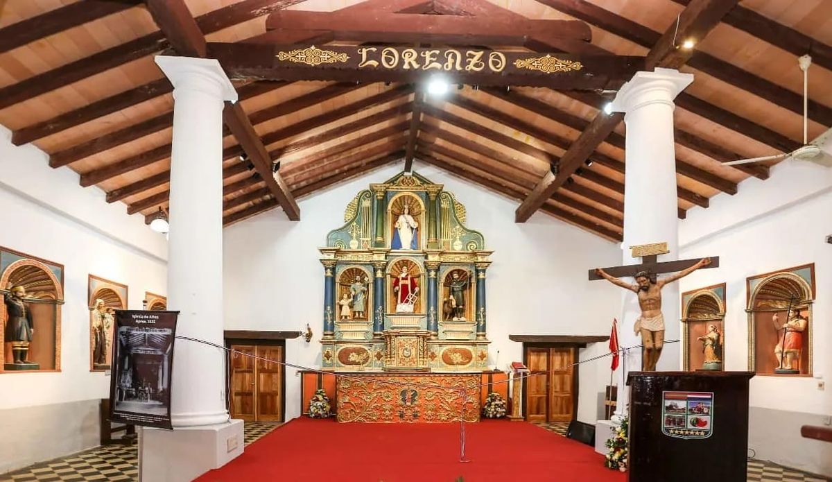 Inside the newly conserved San Lorenzo Mártir church in Altos, Paraguay Courtesy Ministry of Public Works and Communications