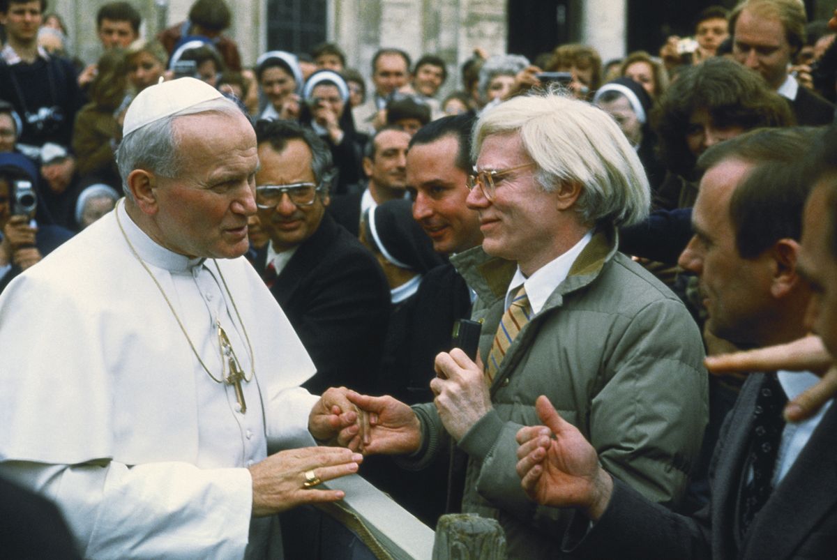 Pope John Paul II with Andy Warhol Lionello Fabbri/SCIENCE SOURCE