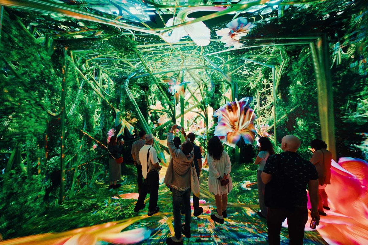 The immersive Machine Dreams: Rainforest, one of Dataland’s opening experiences, was inspired by Refik Anadol’s visit to the Amazon
Photo: Refik Anadol Studio; © 2026 Refik Anadol Studio/Dataland