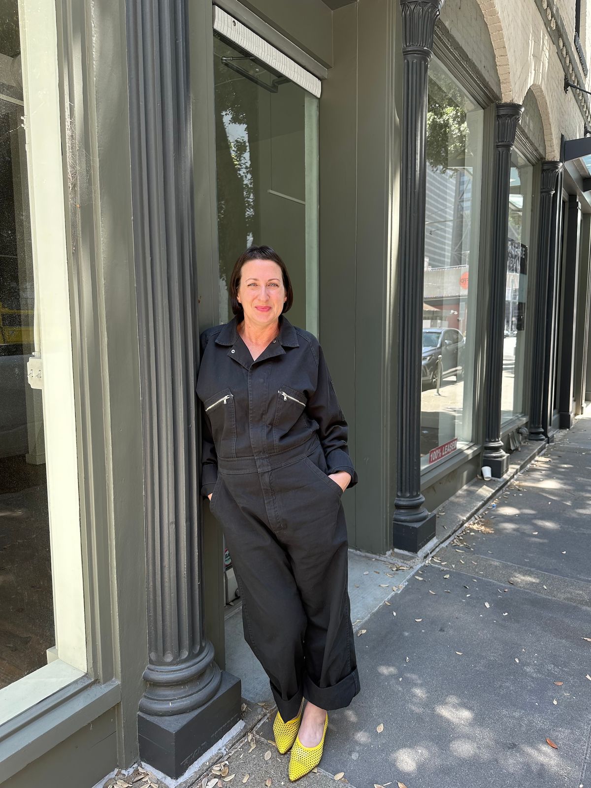 Rebecca Camacho outside her namesake gallery's new space at 526 Washington Street in San Francisco Photo by Paloma Camacho, courtesy Rebecca Camacho Presents