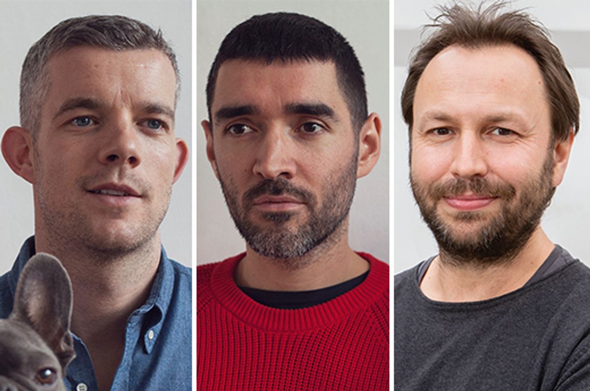 The Art Newspaper Podcasts host Ben Luke (right) will be in conversation with the art podcast Talk Art hosts Russell Tovey (left) and Robert Diament (centre) 
