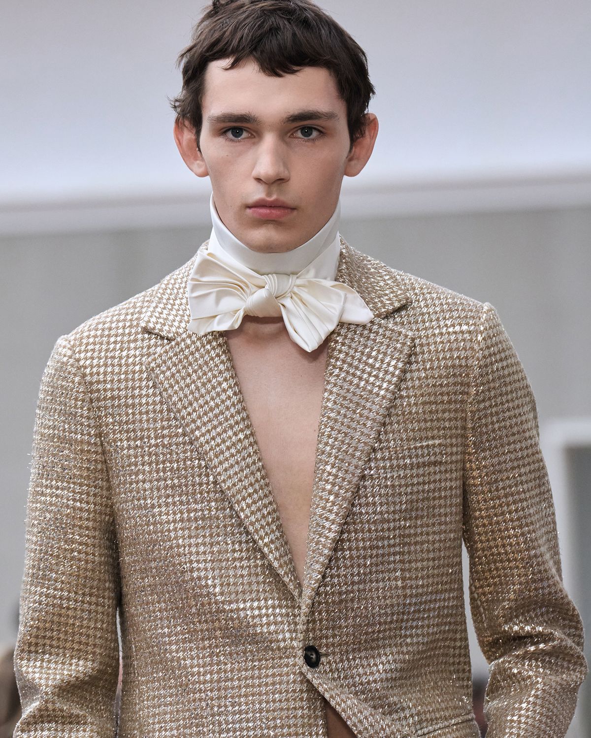 The shimmering gold coat in Anderson’s spring/summer 2026 menswear collection for Dior Gianluca Carraro; courtesy of Dior