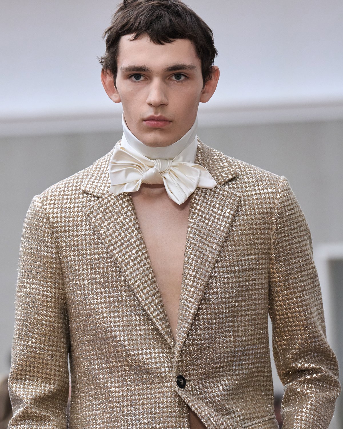 The shimmering gold coat in Anderson’s spring/summer 2026 menswear collection for Dior Gianluca Carraro; courtesy of Dior