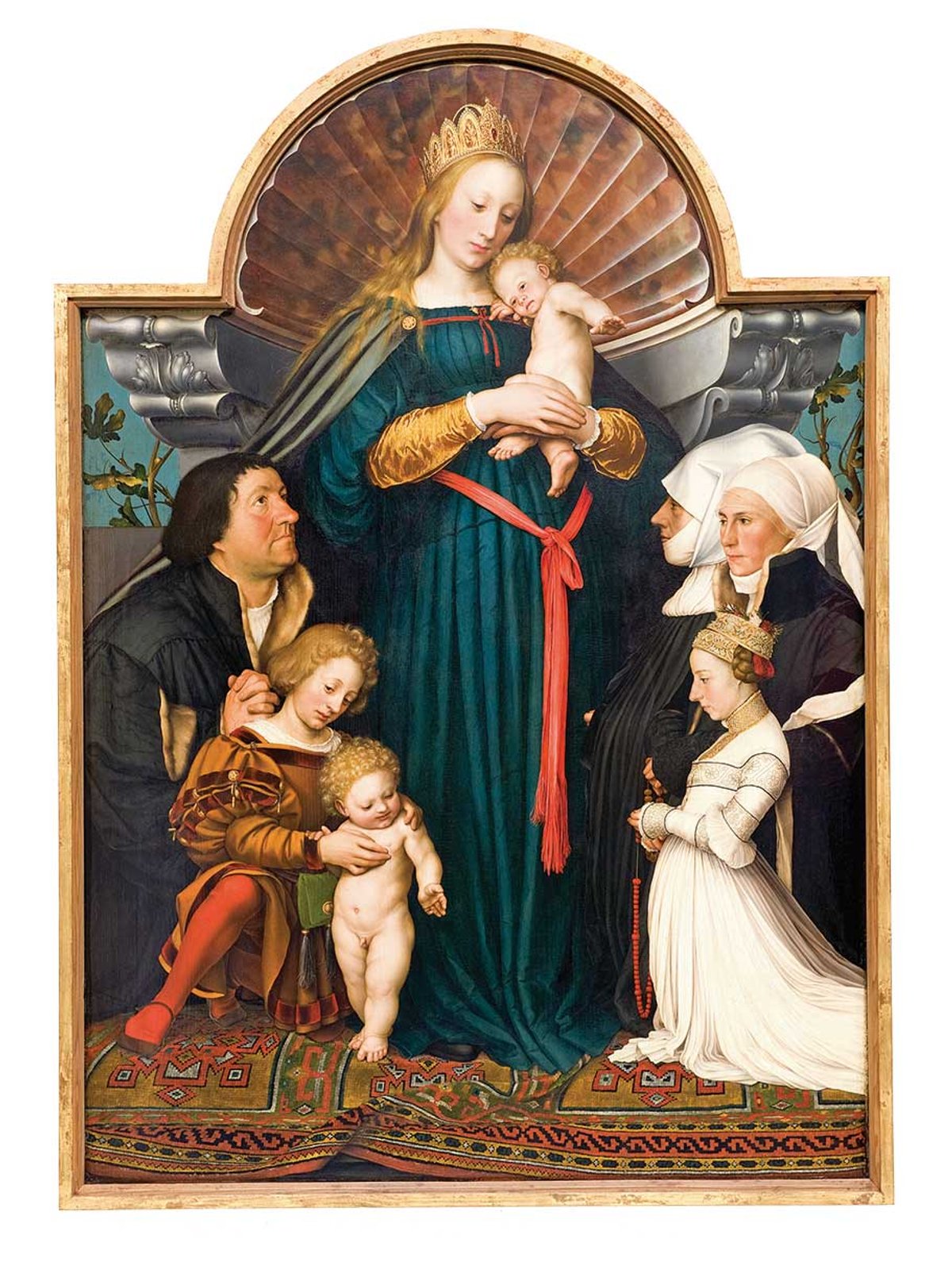 Hans Holbein the Younger’s Madonna of the mayor Jacob Meyer zum Hasen (1525/26 and 1528) was influenced by Leonardo Da Vinci’s The Virgin of the Rocks (around 1483-86)
Photo: Volker Naumann, Schönaich