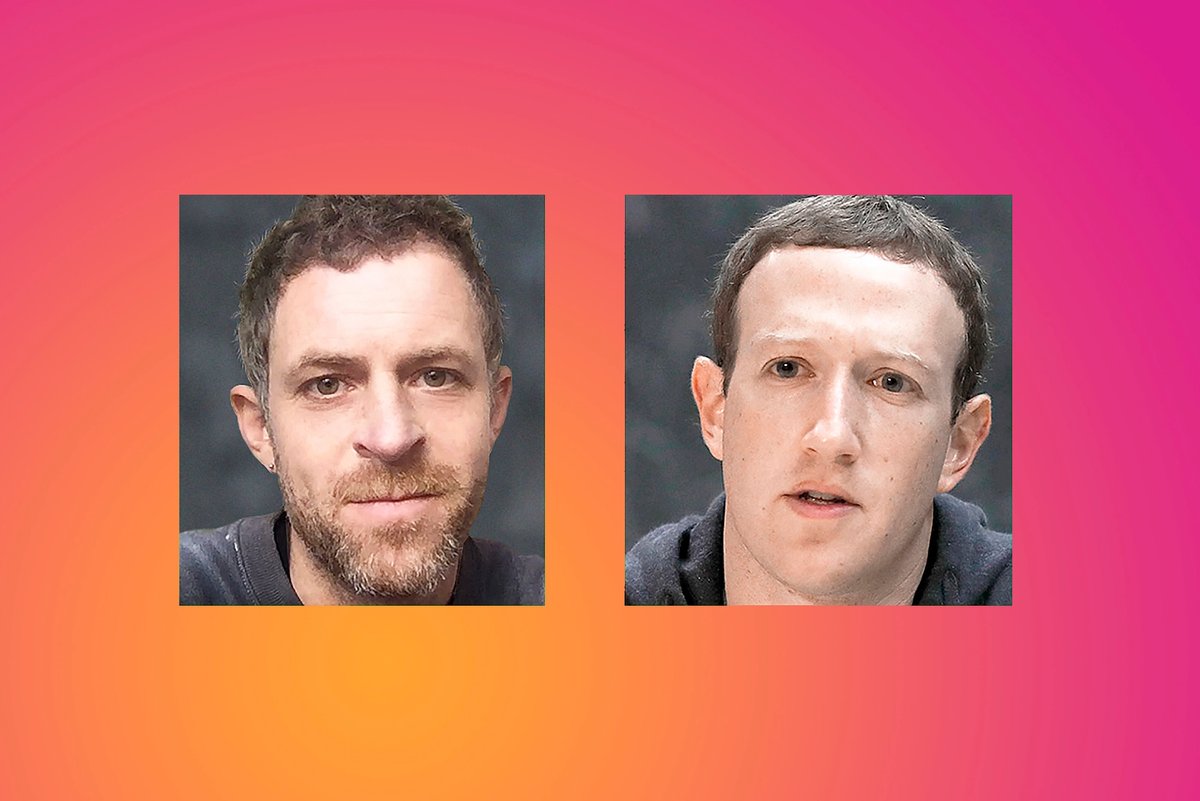 Left, Jeremy Hutchison and, right, Mark Zuckerberg