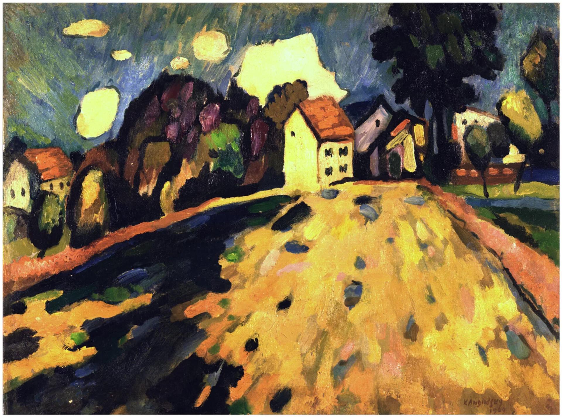 Murnau. House on the Hill, a painting allegedly by Kandinsky, is offered on a website raising funds to support Russia's war in Ukraine. Courtesy of Terricone Project