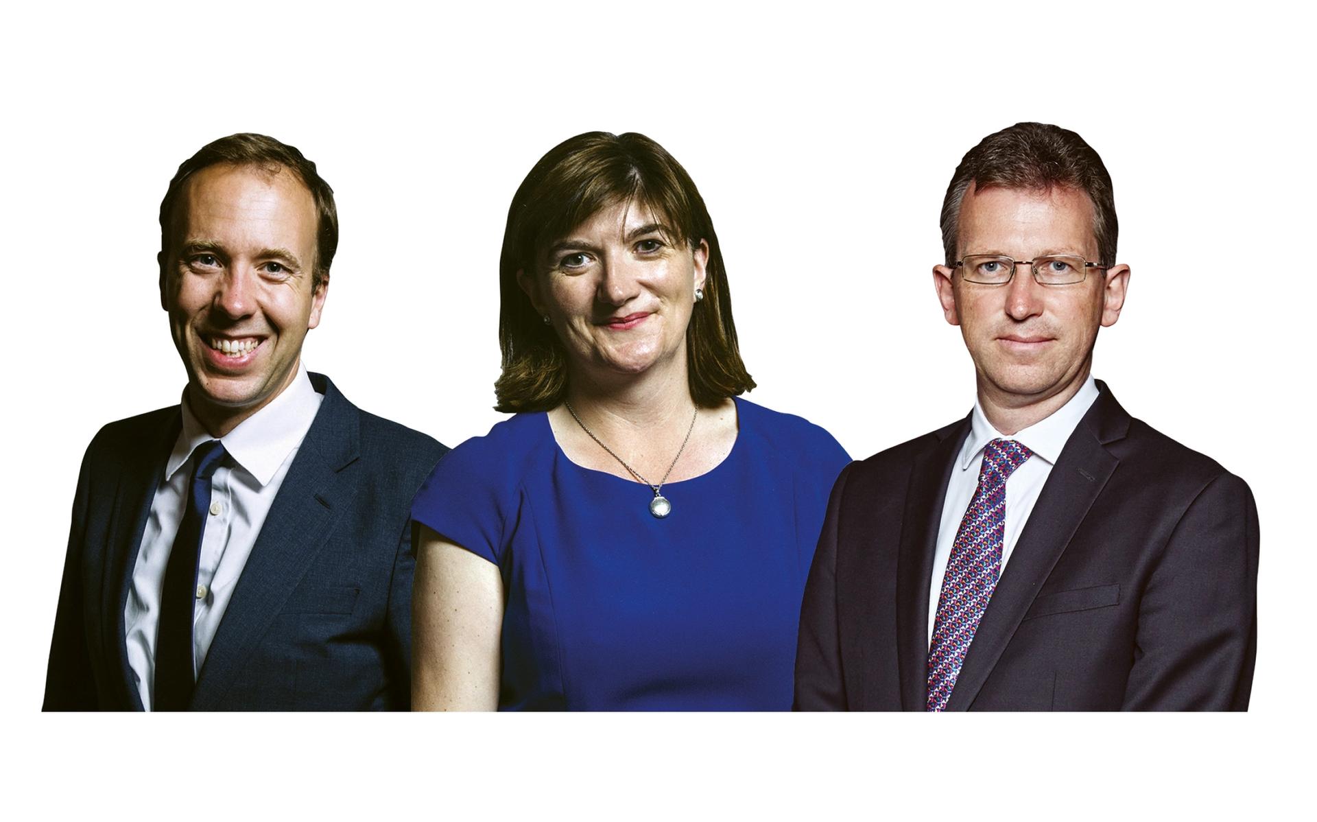 From left: Conservative culture secretaries Matthew Hancock, Nicky Morgan and Jeremy Wright Wright: © Chris McAndrew 2017