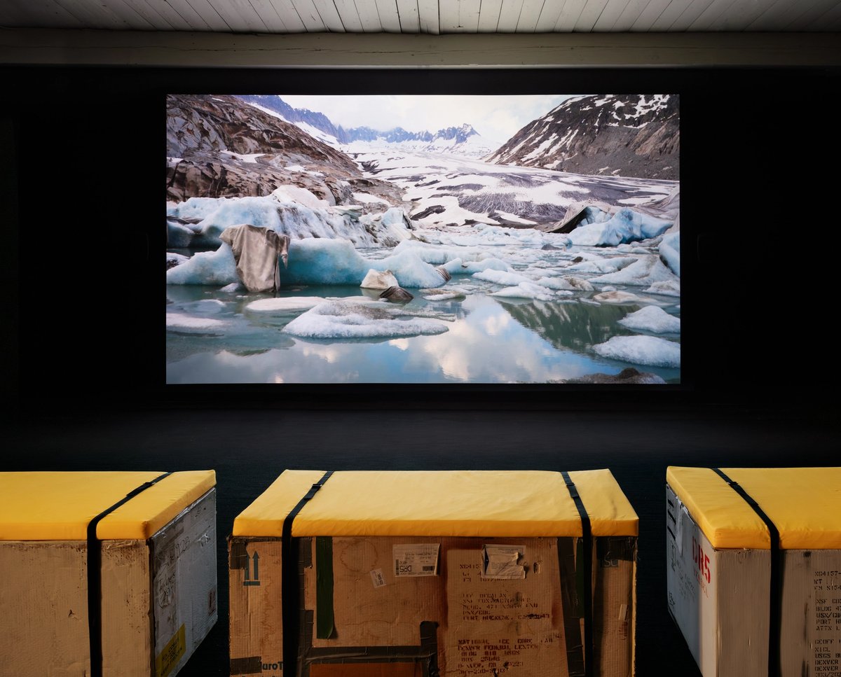 Installation view of Ohan Breiding’s Belly of a Glacier (2024) Courtesy the Massachusetts Museum of Contemporary Art, North Adams