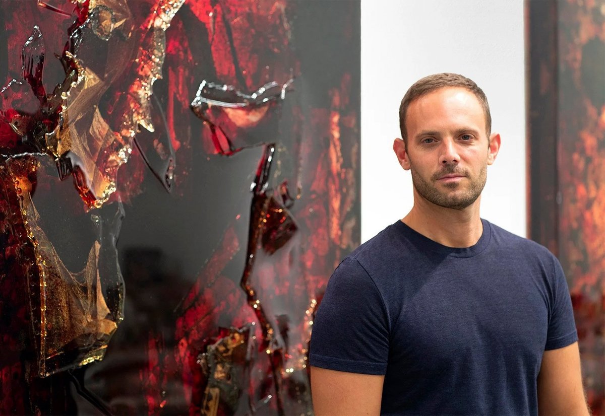 Jordan Eagles has used donated blood and medical waste in his works since the 1990s, with health policies that discriminate against LGBTQ+ people a central theme Photo by David Meanix