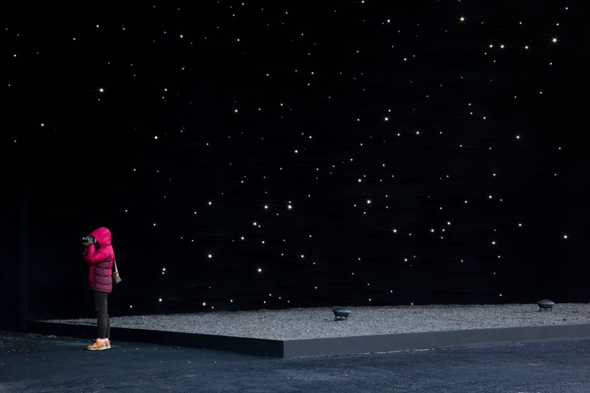 Asif Khan's pavilion for the 2018 Winter Olympics is covered in the blackest known substance on earth Luke Hayes