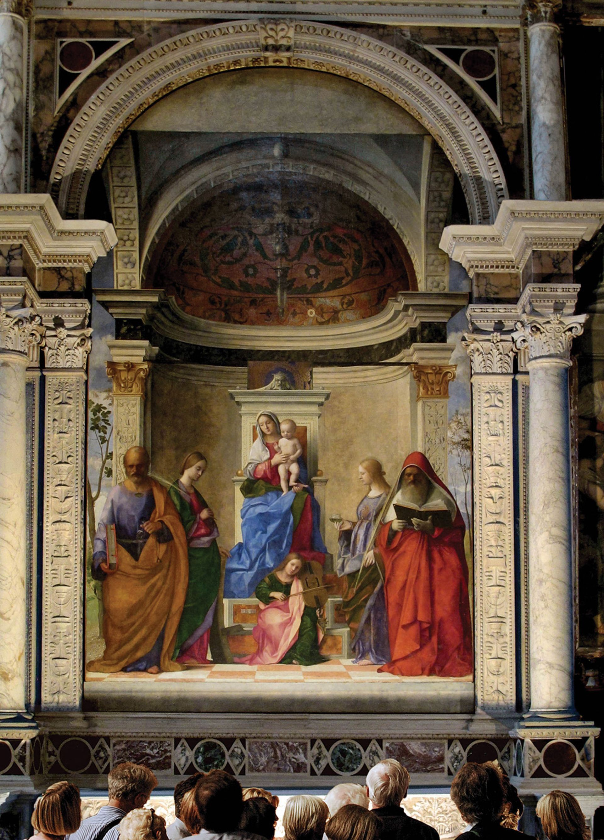 Late development: Giovanni Bellini, the San Zaccaria altarpiece (1505). It is surprising that only towards the end of his life Bellini tackled this kind of painting, reckoned then to be the measure of creative genius Photo © Ismoon