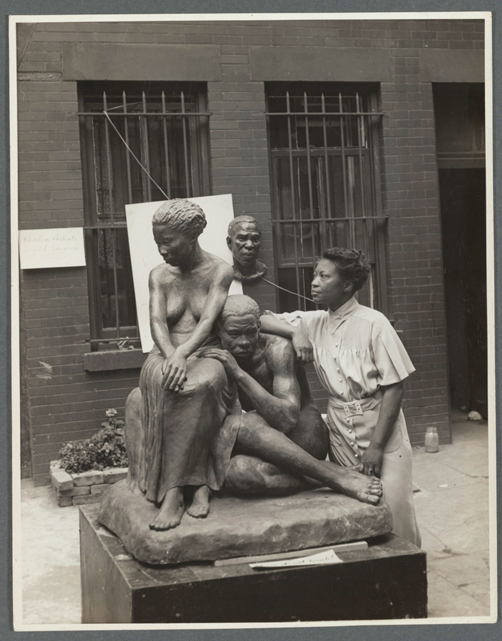 Andrew Herman,  Augusta Savage with her sculpture Realization (1938) Schomburg Center for Research in Black Culture, NYPL