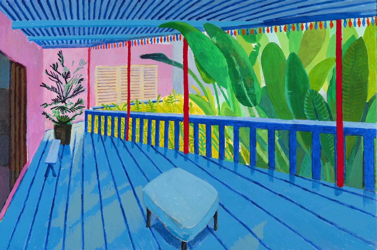 David Hockney's Garden with Blue Terrace (2015)