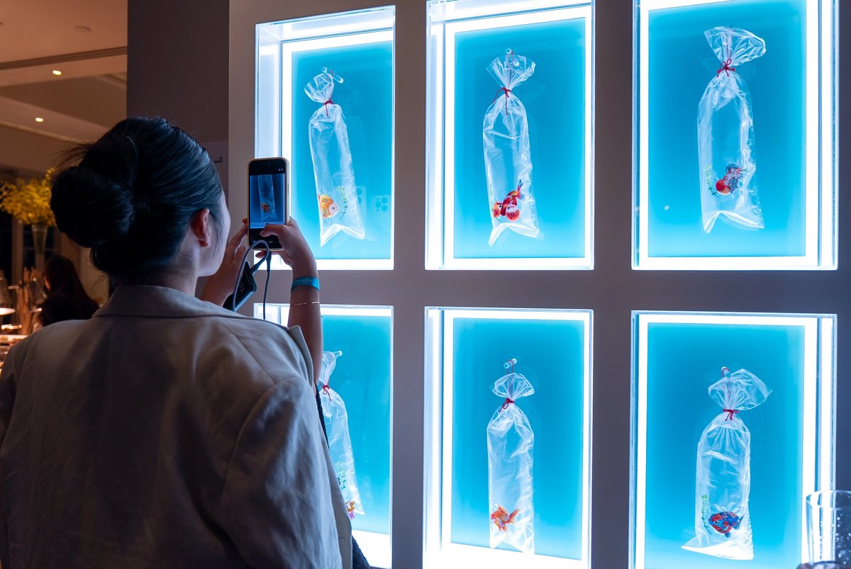 Swimming in Light by Angel Hui at The Peninsula Hong Kong, part of Art in Resonance