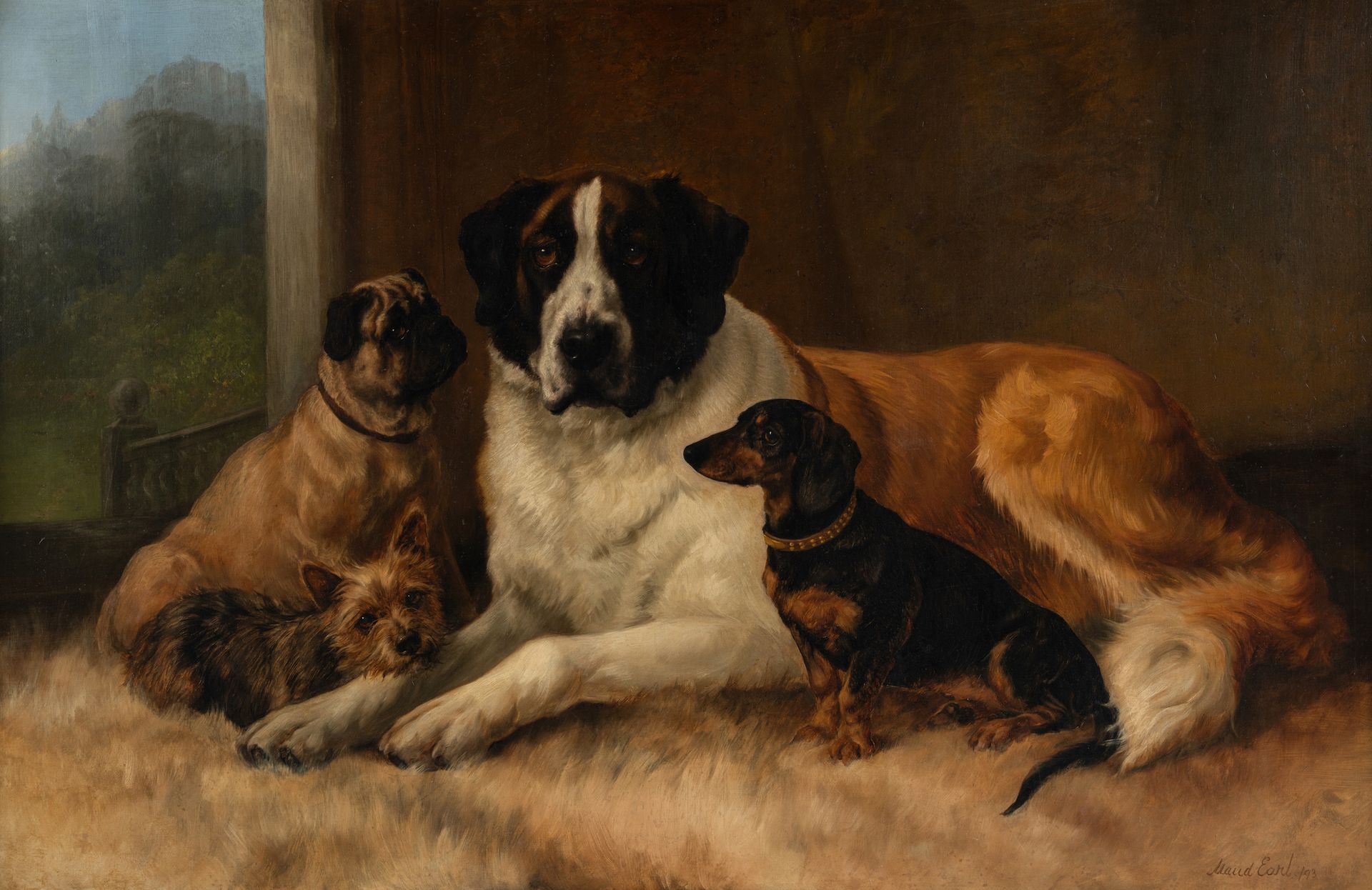 Maud Earl, Four Friends, 1893 Courtesy Hindman