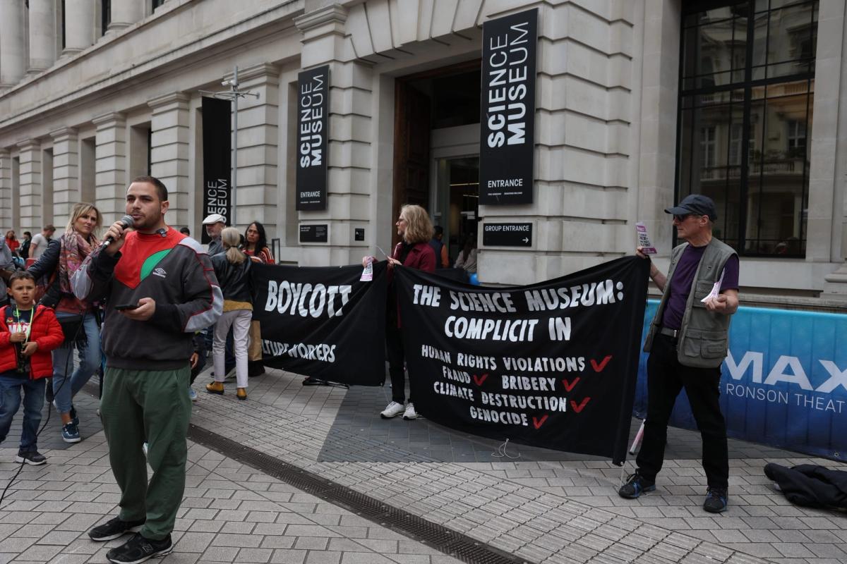 Protestors have criticised the Science Museum for its links to the oil company BP and to Adani Green Energy, which has ties to weapons manufacturing

Courtesy of Culture Unstained